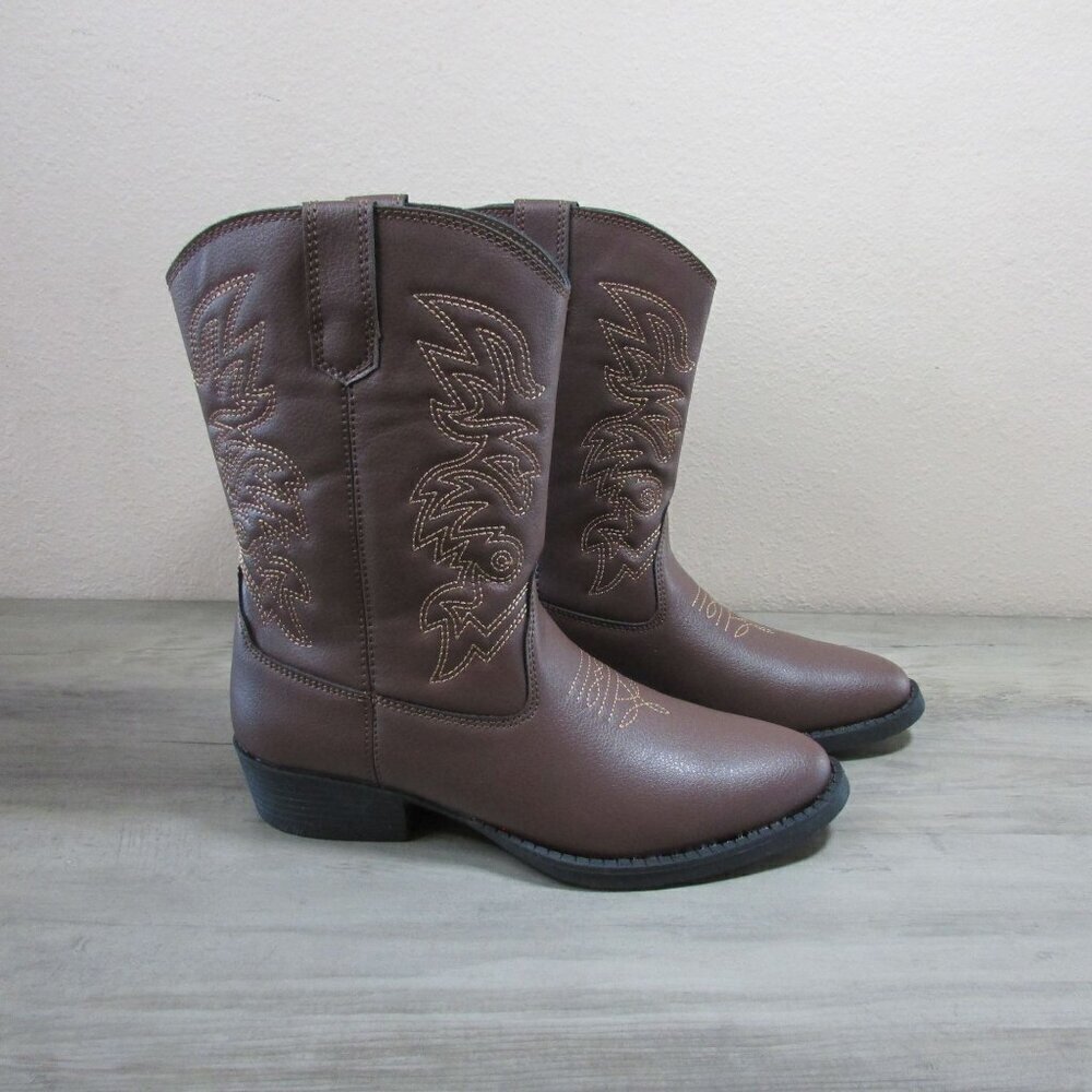 Deer Stags Youth Kid's 4 Western Ranch Cowboy Boots - Brown